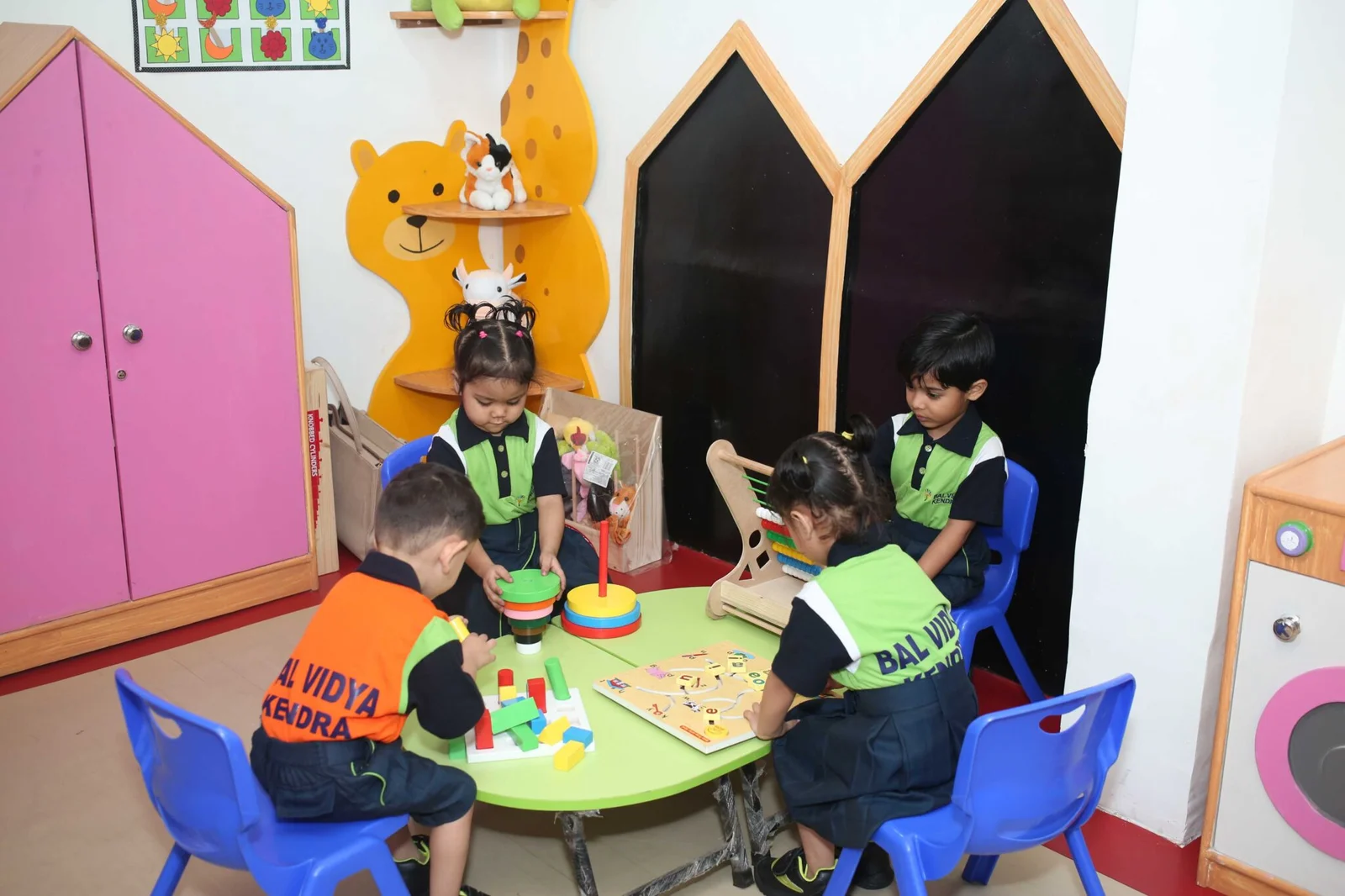 Children wearing VR headsets future learning